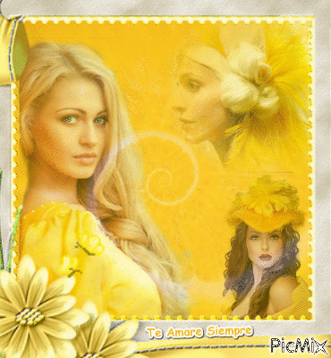 Mujer en Amarillo - Gratis animerad GIF