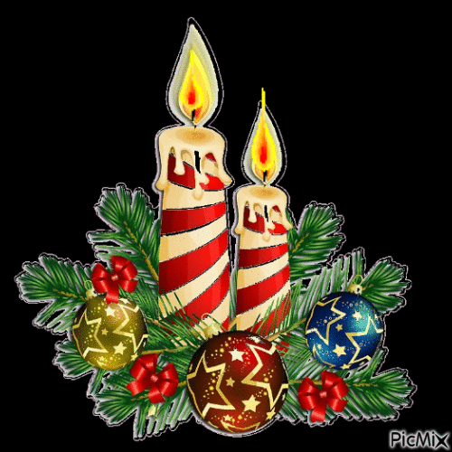 Christmas Candles - Бесплатни анимирани ГИФ