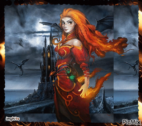 Fire Dragon Princess - Free animated GIF