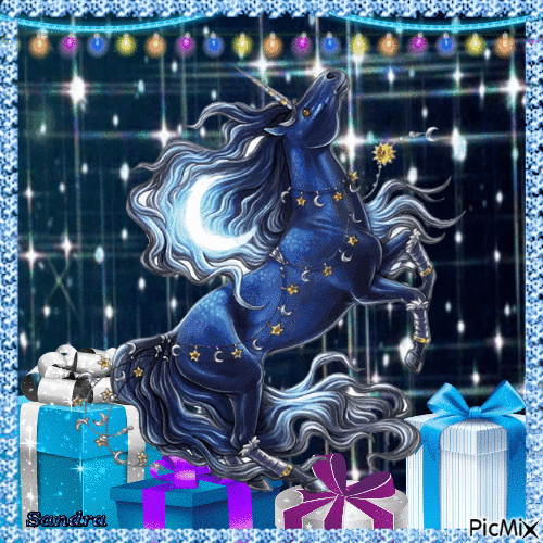 Unicorn with Presents - 免费动画 GIF