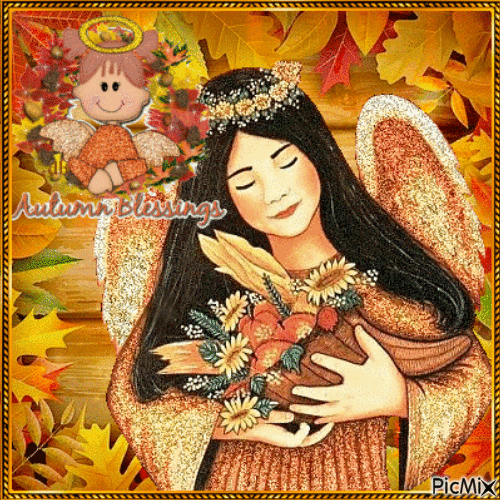 Beautiful guardian angel for Autumn - Δωρεάν κινούμενο GIF