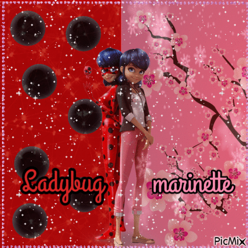 Ladybug & Marinette ❤️ elizamio - Gratis geanimeerde GIF