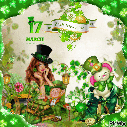 St. Patrick 17 March - GIF animé gratuit