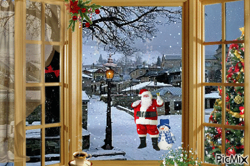 Christmas Window - Безплатен анимиран GIF