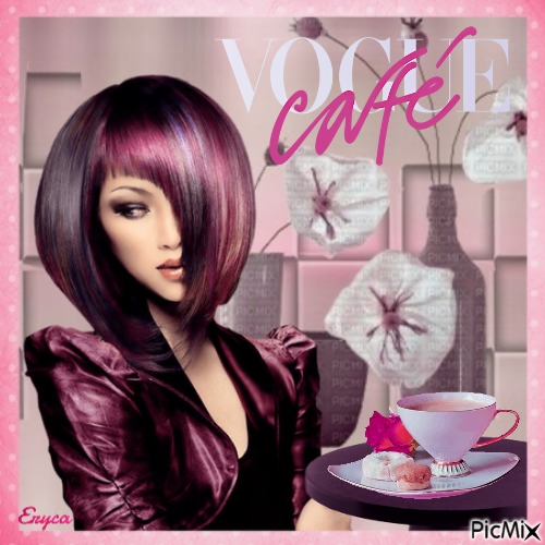Café à la mode ( tons rose) - 無料png
