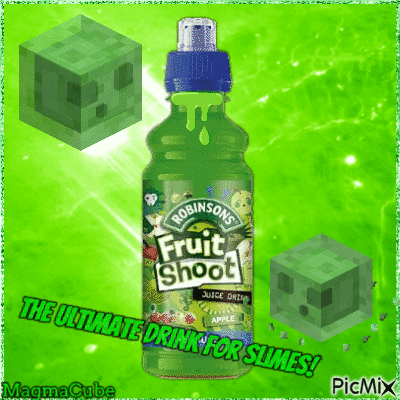 Green Fruit Shoot: The ultimate drink for slimes! - Free animated GIF