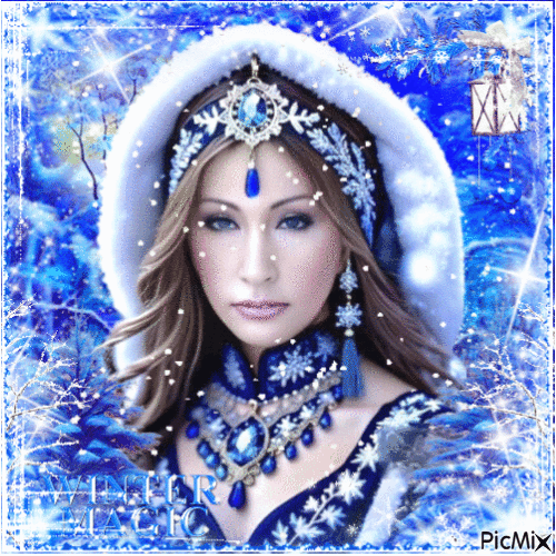 Blue Snow Queen - Gratis geanimeerde GIF