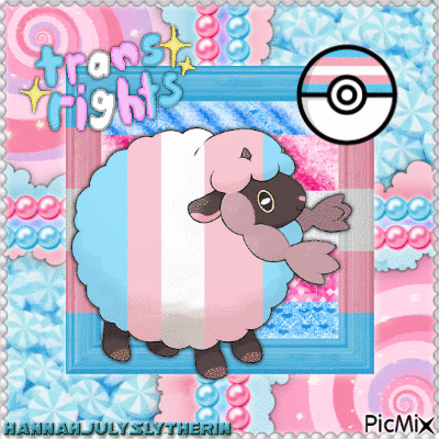 {♥}Sheila the Trans Rights Wooloo{♥} - Gratis animerad GIF