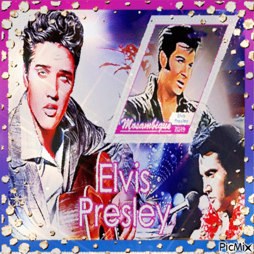Elvis Presley, hommage - Gratis animerad GIF