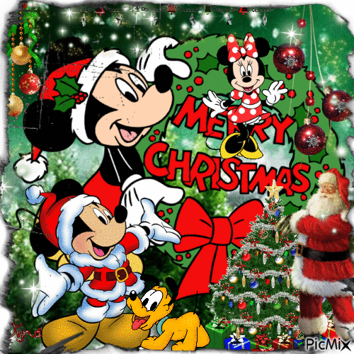Merry Christmas with Mickey - Darmowy animowany GIF