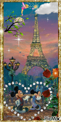 Topolino, Minnie e i loro amici a Parigi - GIF animado gratis