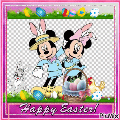 mickey and minnie easter - Gratis animerad GIF