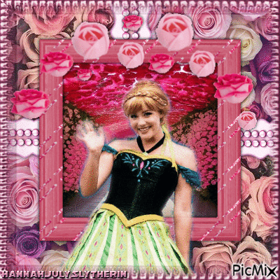 {♥Princess Anna with Lots of Roses♥} - GIF animate gratis