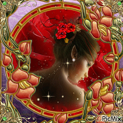 fairy among the roses - Bezmaksas animēts GIF
