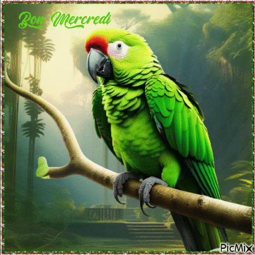 Concours : Mercredi, vert, perroquet(s) - Ücretsiz animasyonlu GIF