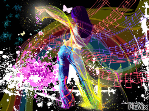 Arcobaleno di musica e danza - Laurachan - GIF animado gratis