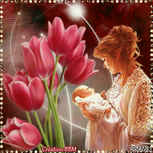 Une maman et son bébé par BBM - Ingyenes animált GIF