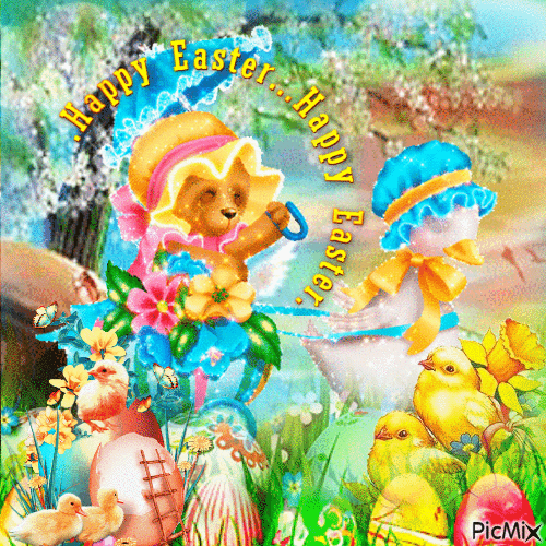 Happy easter 🐰🐣🐥 - Free animated GIF