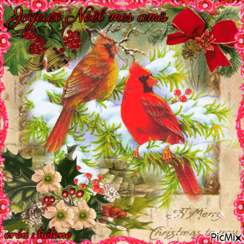 Joyeux Noël mes amis / Happy Christmas my friends - Gratis geanimeerde GIF