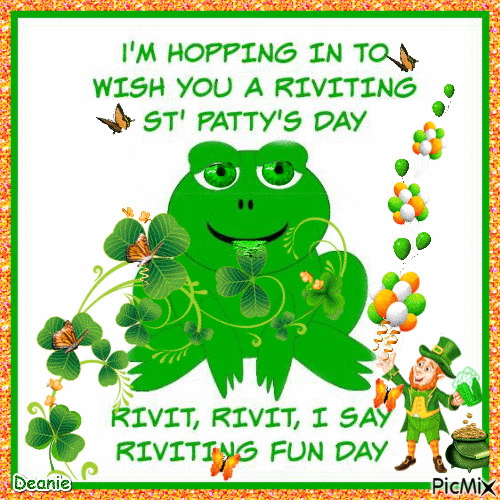 St. Patrick's Day Frog Card - Free animated GIF