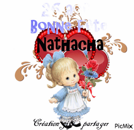 Bonne fête Nathacha - GIF animé gratuit