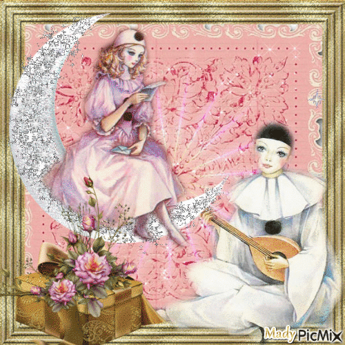 Pierrot et Colombine vintage - Free animated GIF