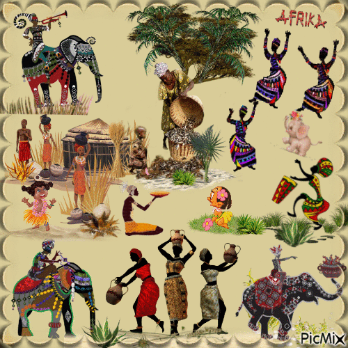 An African village. - Безплатен анимиран GIF