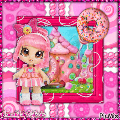 #♥#Cute Pink Donut Doll#♥# - GIF animé gratuit