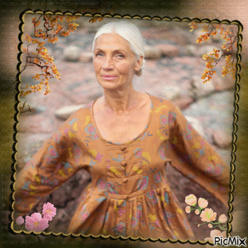 Portrait d'une dame âgée moderne. - GIF animado gratis