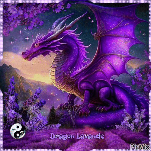 ✦ Dragon lavande - Animovaný GIF zadarmo