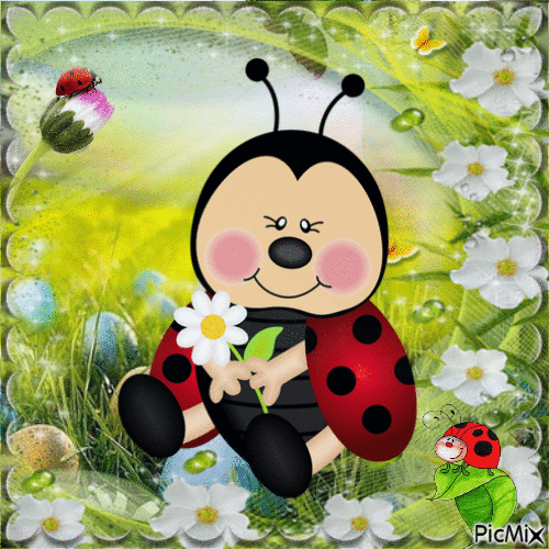 Coccinelle aux Printemps - Free animated GIF