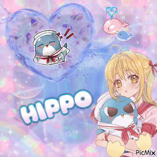 Hippo Mermaid Melody - Безплатен анимиран GIF