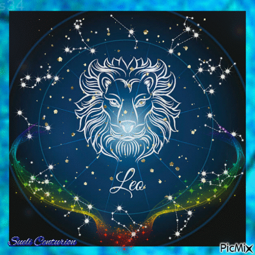 Signo do zodíaco leão - GIF animado grátis