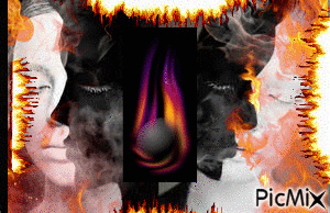 Visage noir et feu - Bezmaksas animēts GIF