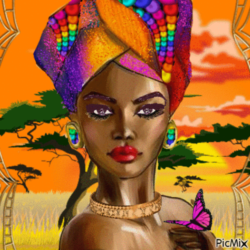 Африканская красавица - GIF animado gratis