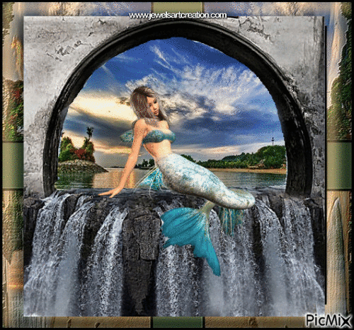 Mermaid Falls - Gratis geanimeerde GIF
