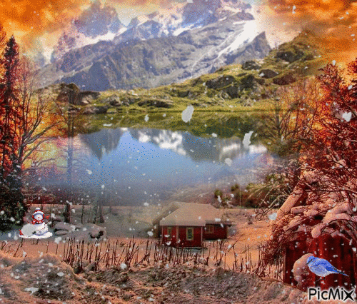 Paysage d'hivers - Безплатен анимиран GIF