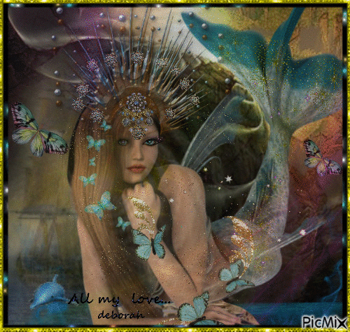 Sweet Mermaids and Butterflies....Eddie. - Free animated GIF