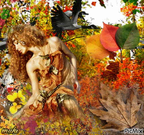 Autumn fairy - Бесплатный анимированный гифка