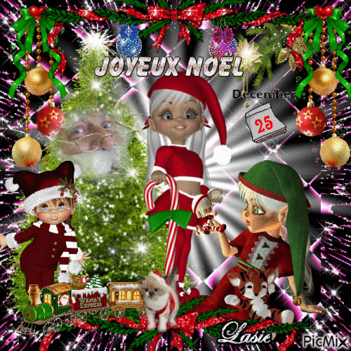 Joyeux Noel a tout mes amies et amis ♥♥♥ - GIF animado grátis