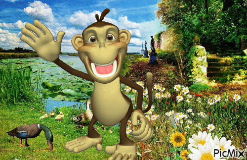 happy monkey gif