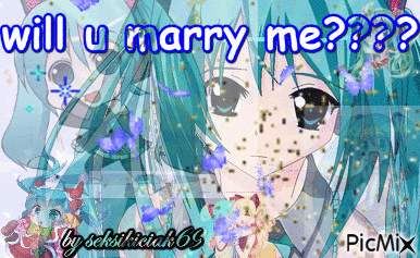 will u marry me miku - Бесплатный анимированный гифка