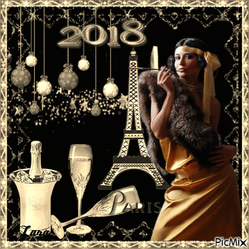 NEW YEAR IN PARIS - Darmowy animowany GIF