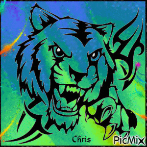 Rainbow tiger - Безплатен анимиран GIF