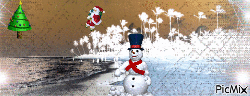 il neige au caraibes - GIF animé gratuit