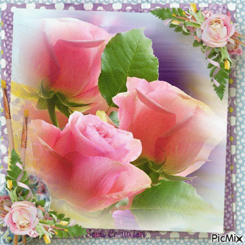 Flores cor de rosa - Бесплатни анимирани ГИФ