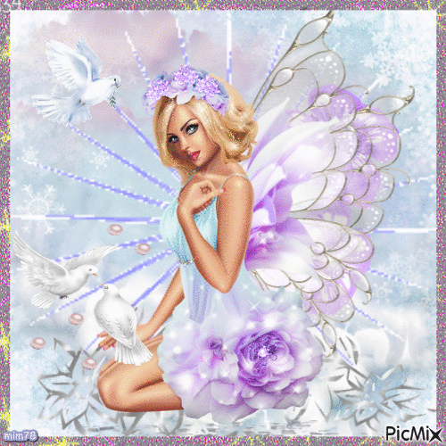 Femme papillon - GIF animado gratis