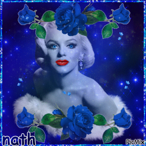 blue marilyn - GIF animado grátis