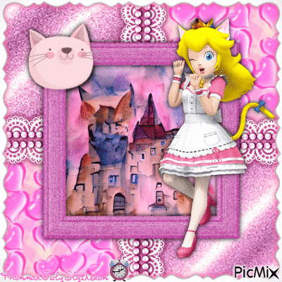 }{♥}Catgirl Peach{♥}{ - Gratis animerad GIF