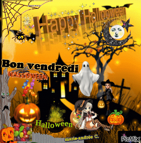 Halloween- 31 Octobre/Vendredi -- Traditions & Citrouilles,bonbons, sorcières ... &